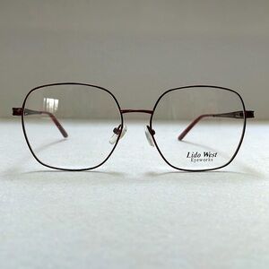 NEW Lido West Turks Burgundy Metal Eyeglass Frame